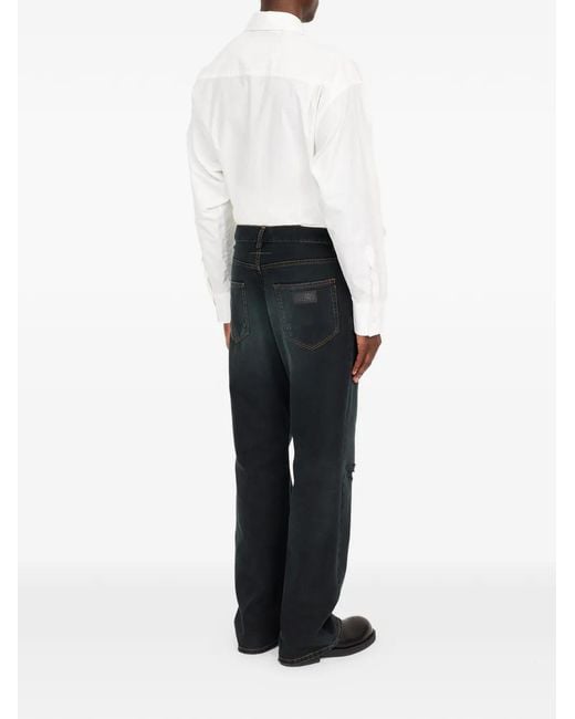 MM6 by Maison Margiela Black Straight-Leg Jeans for men