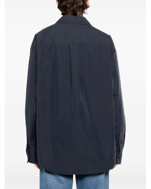 we11done Blue Sleeve Graphic Pocket Shirt for men