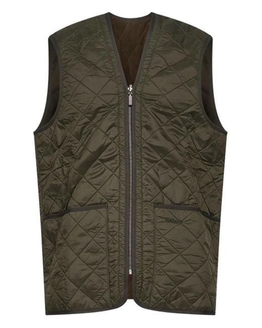 Barbour Green Quilted Zip-Front Gilet for men