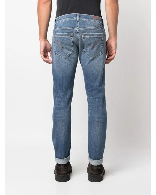 Dondup Blue Low-Rise Skinny Jeans for men