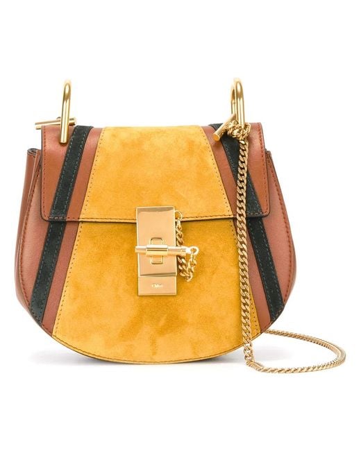 Chloé Patchwork 'Drew' Shoulder Bag in het Yellow