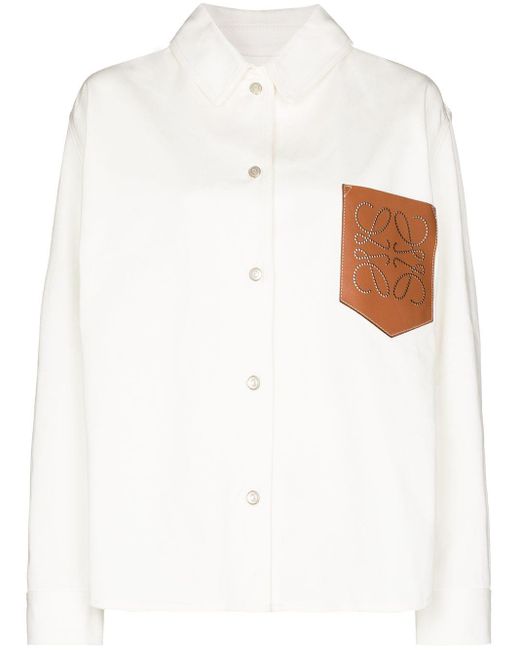 Loewe White Calf Leather Pocket Shirt