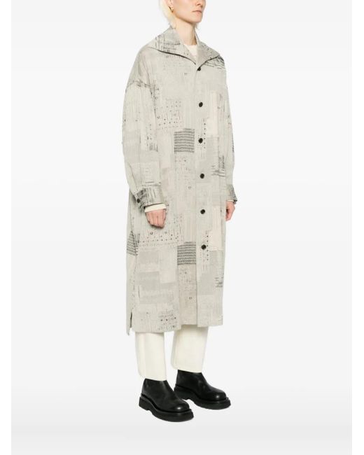 Y's Yohji Yamamoto White Patterned Coat