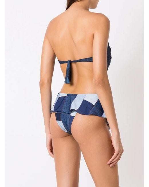 Set Bikini Con Stile Patchwork di Amir Slama in Blue