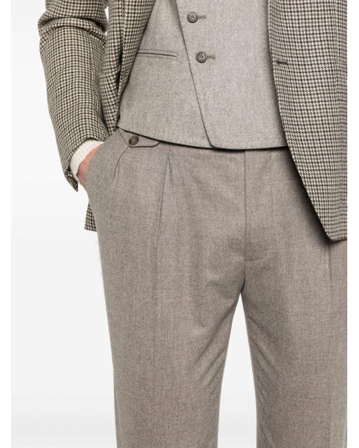 Pantalones texturizados tapered Tagliatore de hombre de color Gray