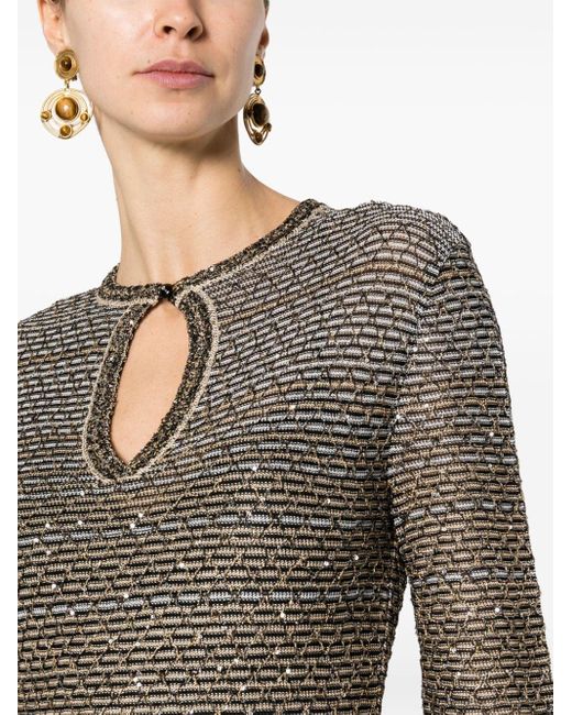 Missoni Gray Sequin-embellished Knitted Maxi Dress