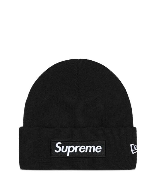 Supreme Black X New Era Box Logo Beanie for men