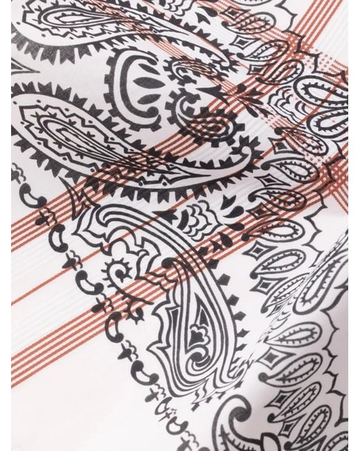Prada White Foulard Volanté À Franges