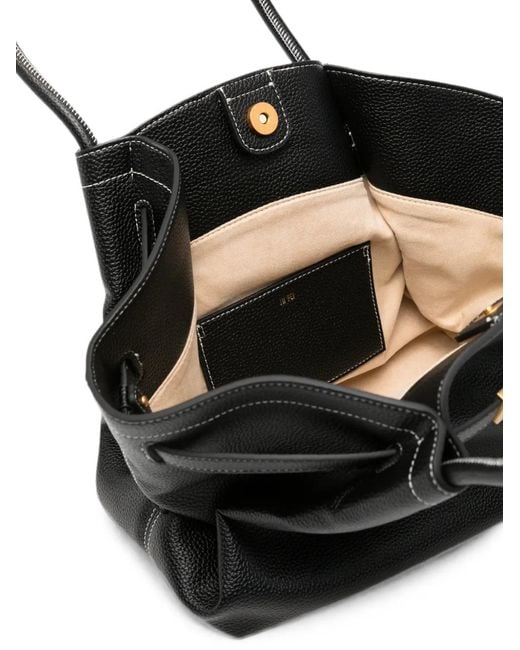 JW PEI Black Medium Hana Pebbled-Effect Tote Bag