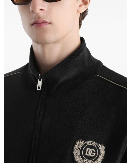 Dolce & Gabbana Black Zip-Up Sweatshirt for men