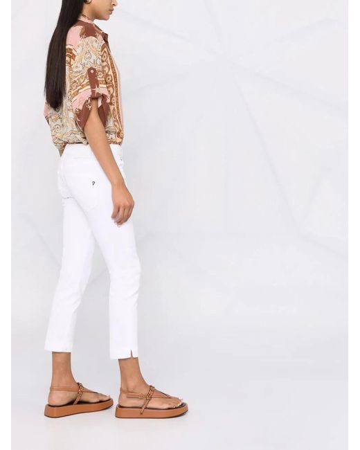 Dondup White Cropped Denim Jeans