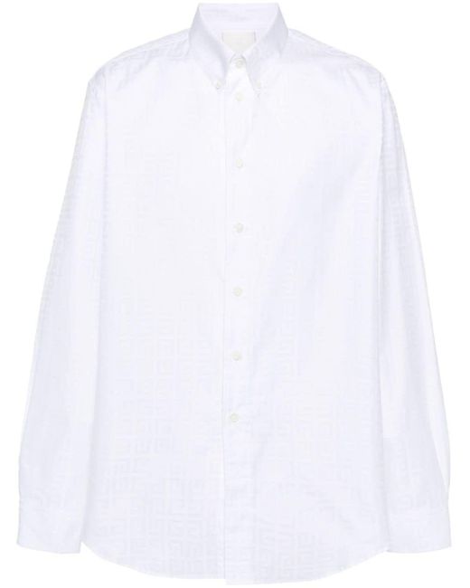 Givenchy White 4G-Motif Cotton Shirt for men