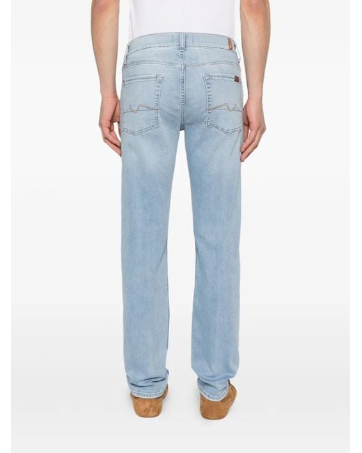 7 For All Mankind Blue Button-Fastening Jeans for men