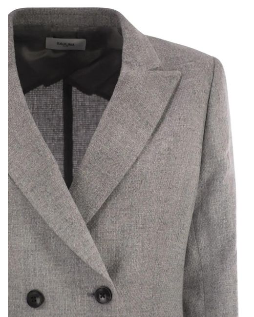 SAULINA Gray Anita Double-Breasted Blazer