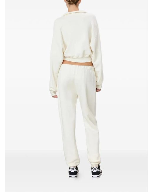 ÉTERNE White Classic Elasticated-Waistband Track Pants
