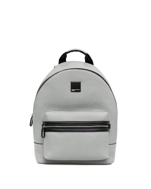 Mochila con placa del logo Karl Lagerfeld de hombre de color Gray