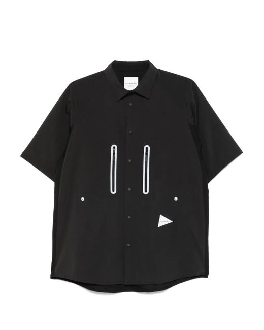 And Wander Black Short-Sleeve Shirt for men