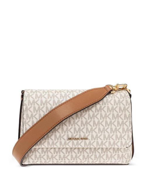 Michael Kors Natural Monogram Flap Shoulder Bag