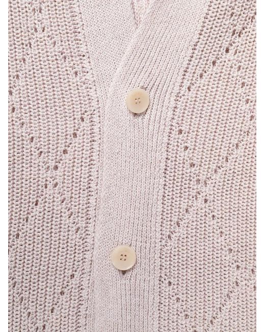 Laneus Pink Diamond-Pattern Cardigan for men