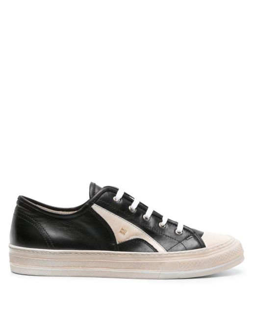 Moma Black Panelled Leather Sneakers for men