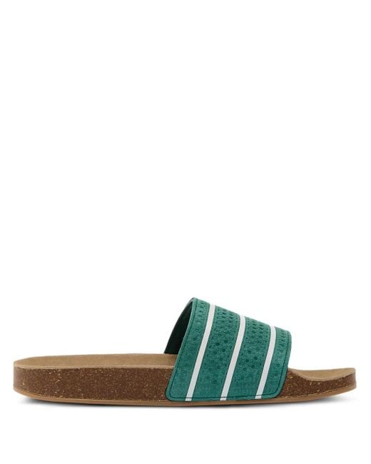 Adidas Green Adilette Cork Slides