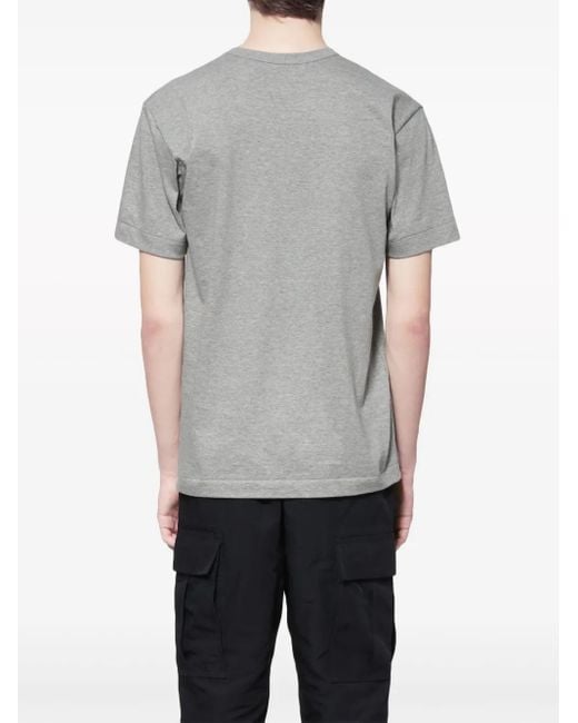 COMME DES GARÇONS PLAY Gray Heart-Patch Cotton T-Shirt for men