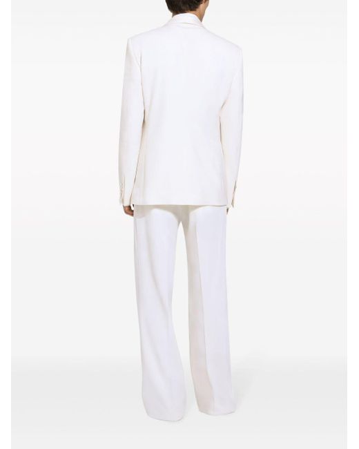 Blazer con apliques florales Dolce & Gabbana de hombre de color White
