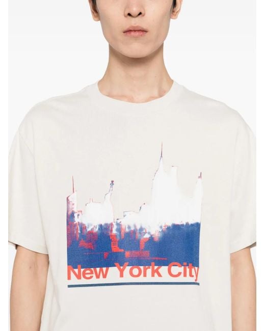 Melt White Graphic-Print T-Shirt for men