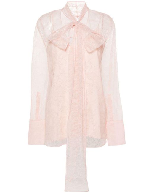 Blusa translúcida de encaje Givenchy de color Pink
