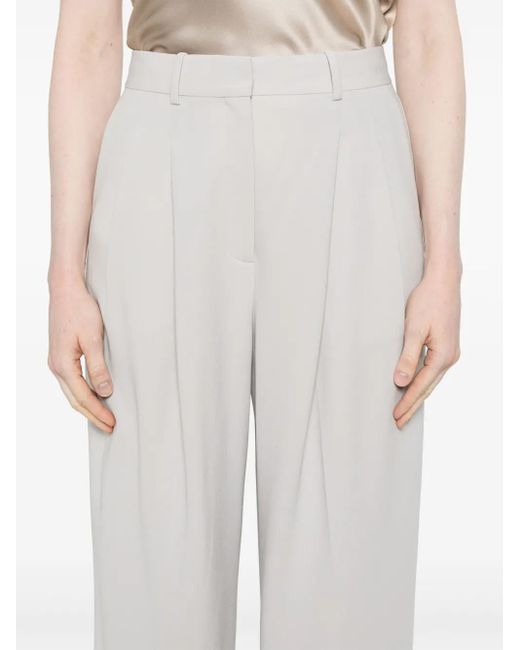 Theory White Double-Pleat Trousers