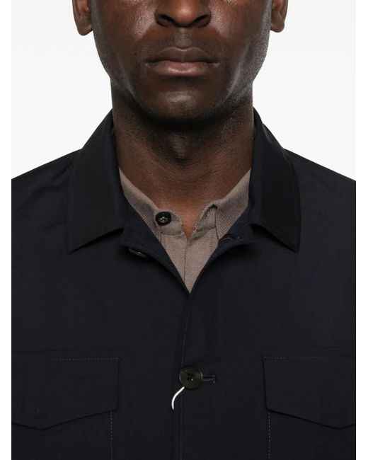 Grayed Blue Voyager Buttoned Overshirt for men