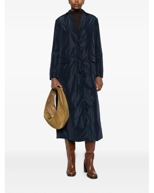 Aspesi Blue Single-Breasted Buttoned Coat