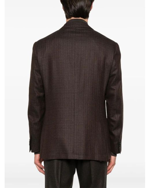 Corneliani Black Single-Breasted Blazer for men
