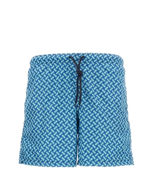 Drumohr Blue Patterned Swim Shorts for men