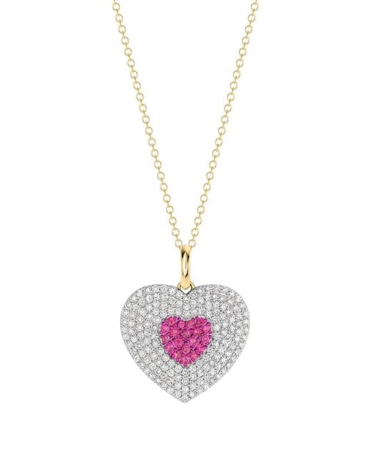 Phillips House Pink Infinity Heartbeat Sapphire And Diamond Necklace