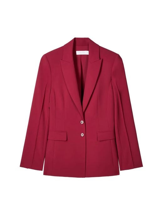 Patrizia Pepe Red Button-Fastening Blazer