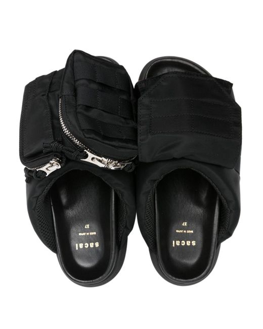 Sandalias acolchadas con suela gruesa Sacai de color Black