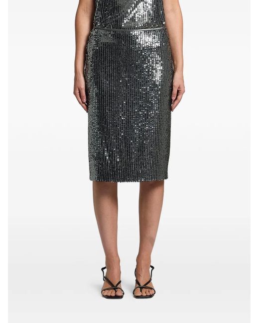 Peserico Black Sequin-Embellished Skirt