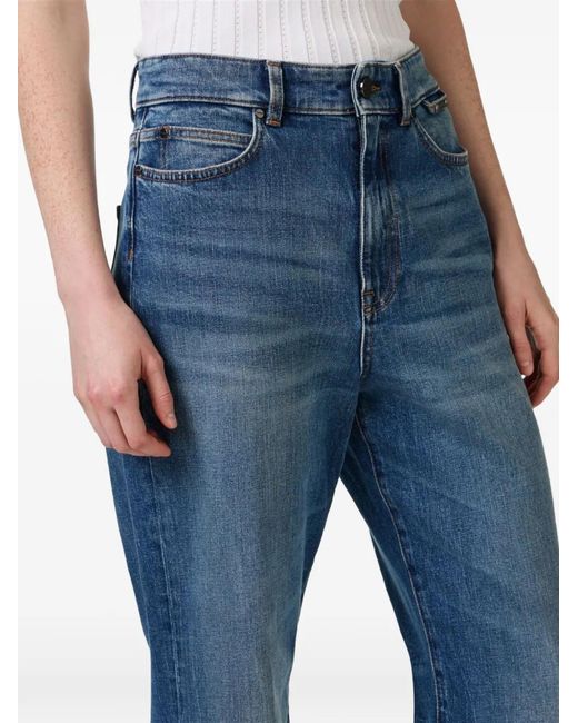 Iceberg Blue Logo-Patch Flared Jeans