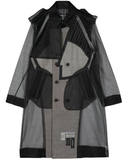 Manteau à empiècements transparents Undercover en coloris Black