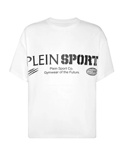 Philipp Plein White Round Neck T-Shirt Chest Logo for men