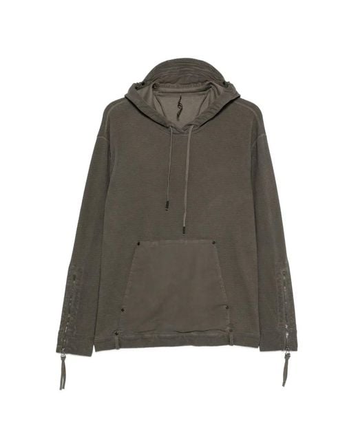 Masnada Green Waffle-Knit Zip-Cuff Hoodie for men