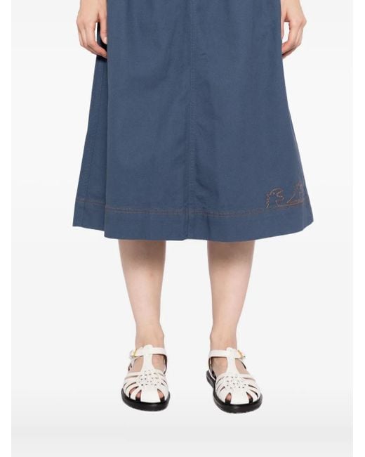 SPORT b. by agnès b. Blue Dino-Embroidered Skirt