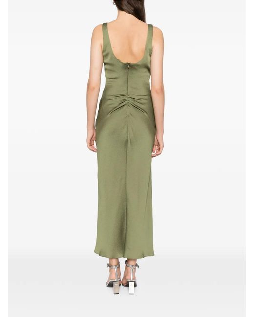 Amsale Green Hammered Satin Dress