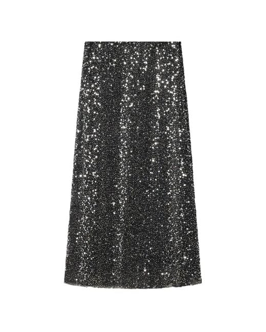 Isabel Marant Black Nejany Sequin-Embellished Midi Skirt