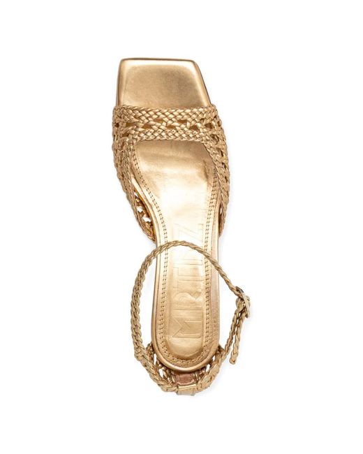 Souliers Martinez Metallic Sandales Veronica En Cuir Tressé
