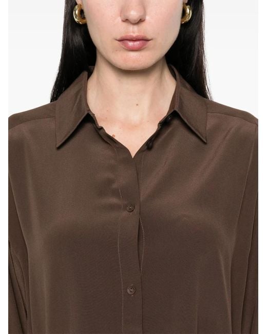Matteau シルクシャツ Brown