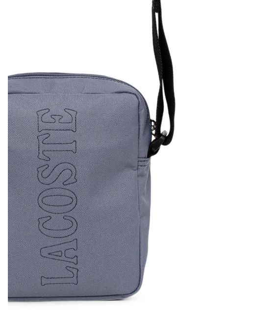 Lacoste Blue Landscape Crocodile Logo-Patch Bag for men