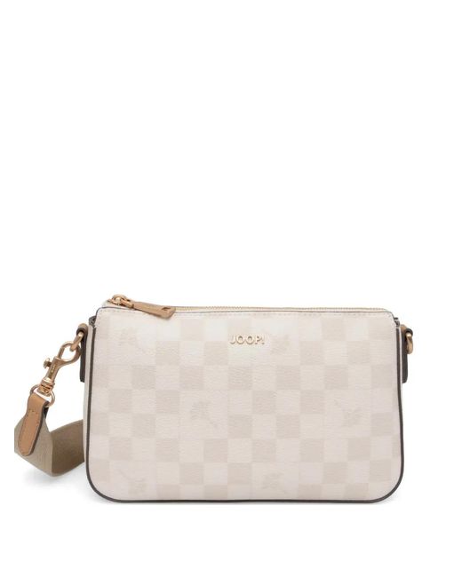 Joop! Natural Cortina Piazza Jasmina Checkerboard-Pattern Shoulder Bag