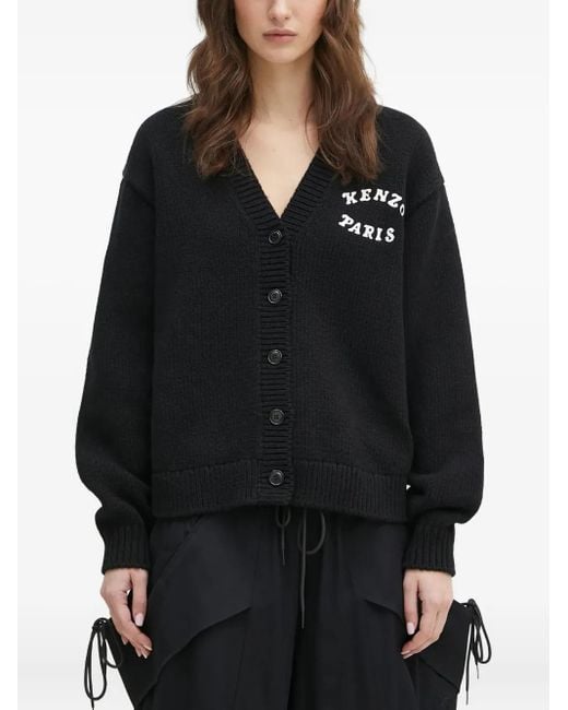 KENZO Black Verdy Market" Floral-Embroidered Cardigan